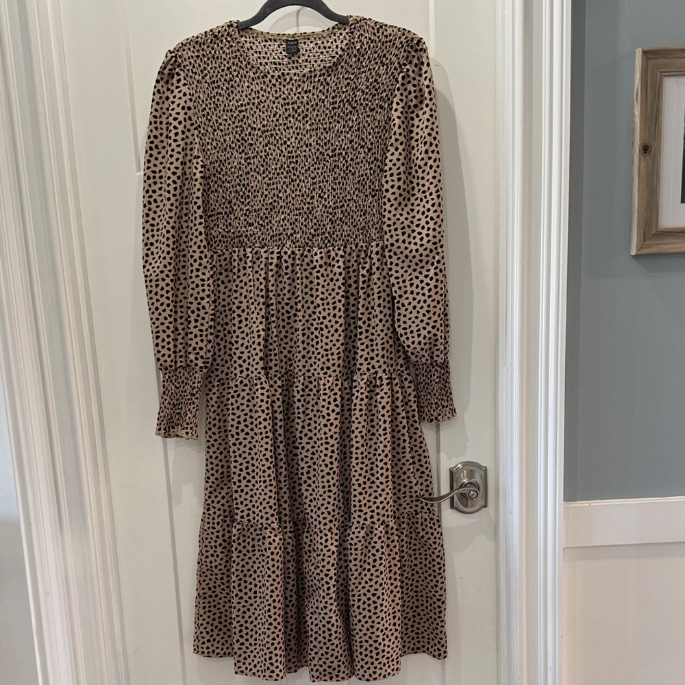 Shein Women’s Black and Tan Long Sleeve Dress Size Large